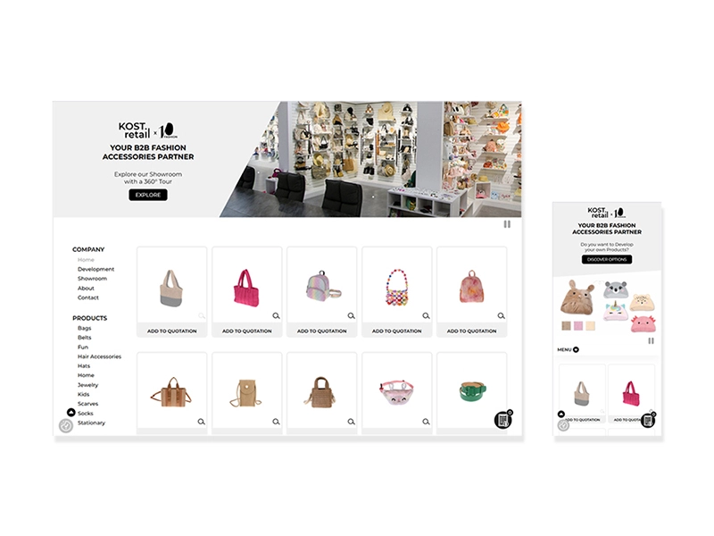 Responsive webdesign & development Kost Retail homepagina