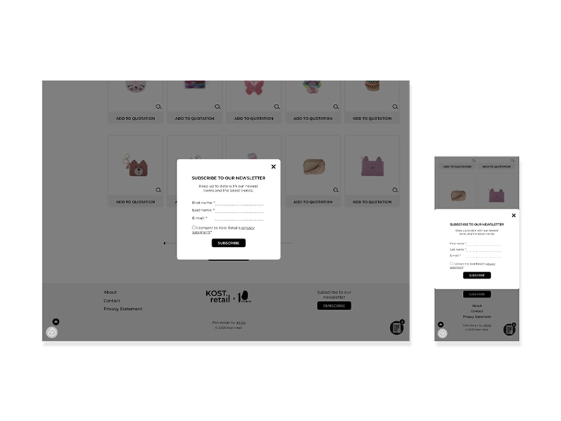 Responsive webdesign & development Kost Retail niewsbrief